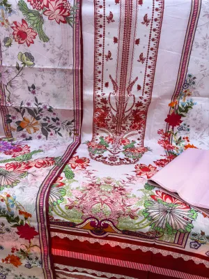 Elegant Floral Digital Lawn – Unstitched